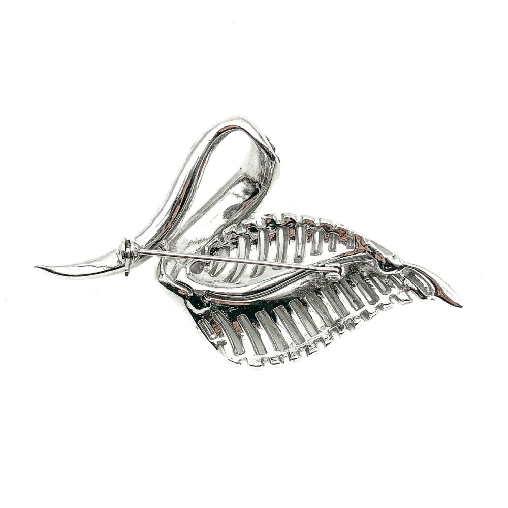 Vintage Emerald Leaf Brooch