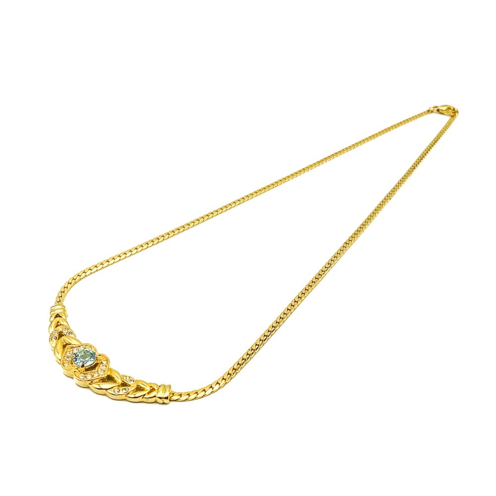 Vintage Aqua Crystal Necklace