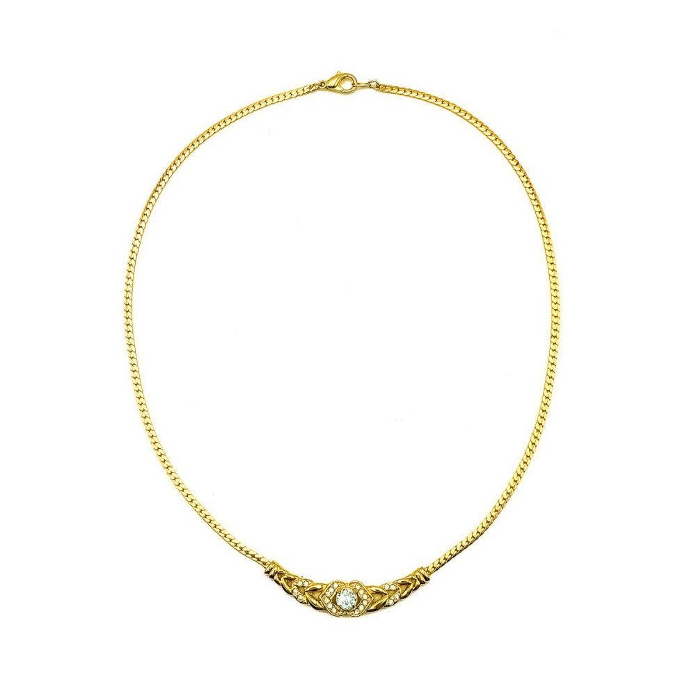 Vintage Aqua Crystal Necklace