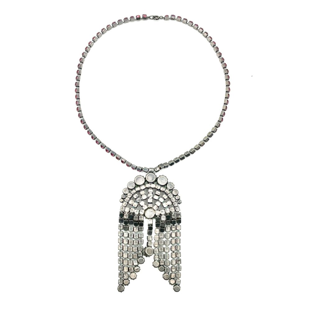 Vintage Crystal Tassel Necklace