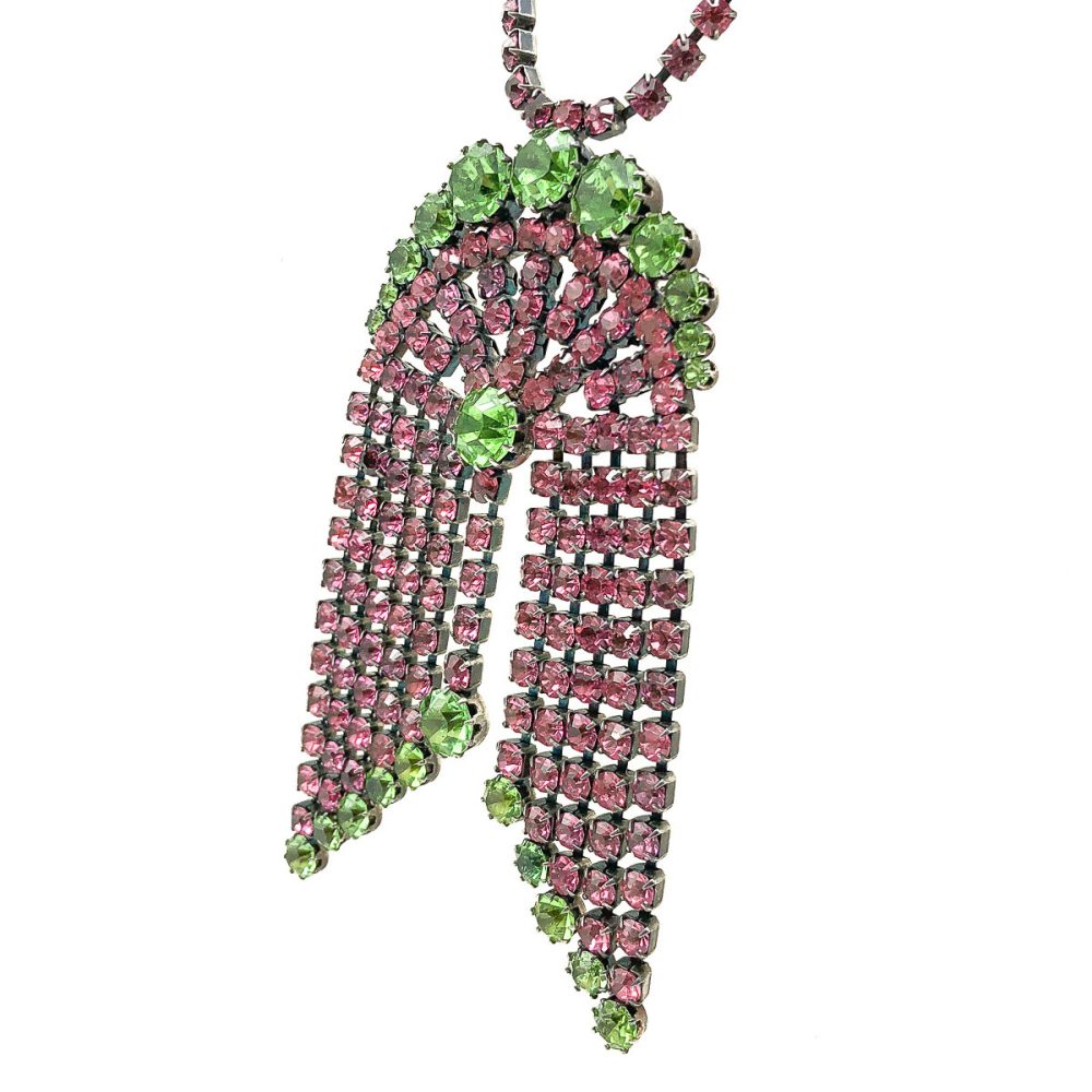 Vintage Crystal Tassel Necklace