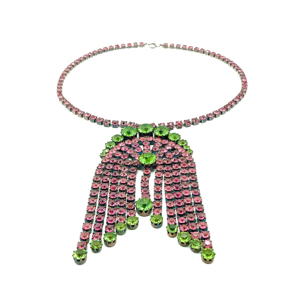 Vintage Crystal Tassel Necklace