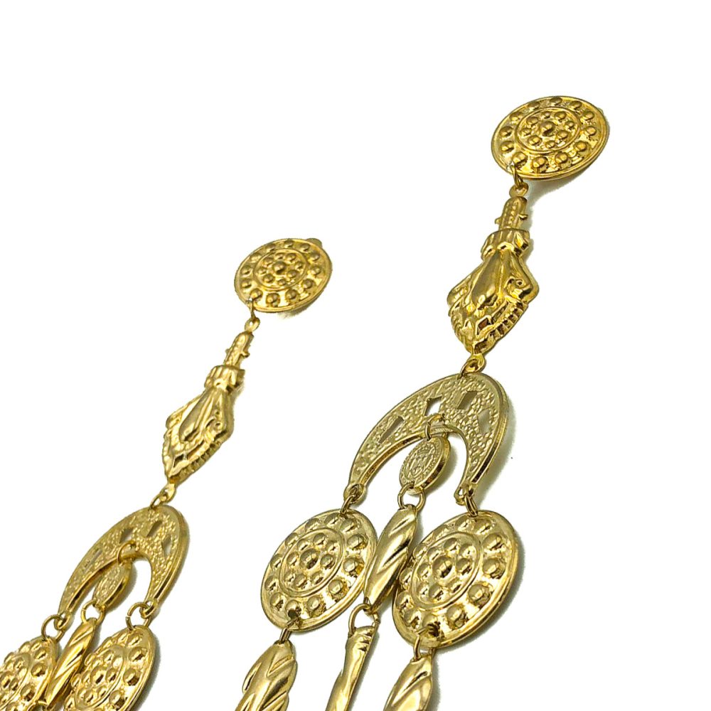 Vintage Etruscan Chandelier Earrings