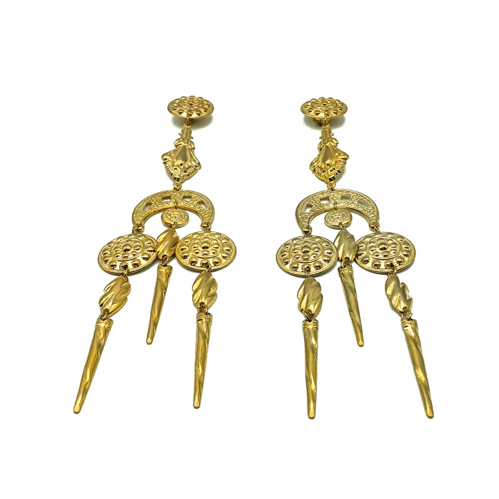 Vintage Etruscan Chandelier Earrings