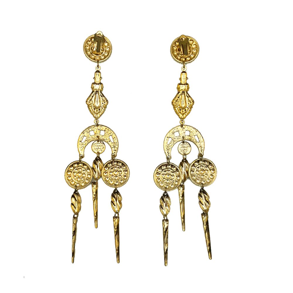 Vintage Etruscan Chandelier Earrings