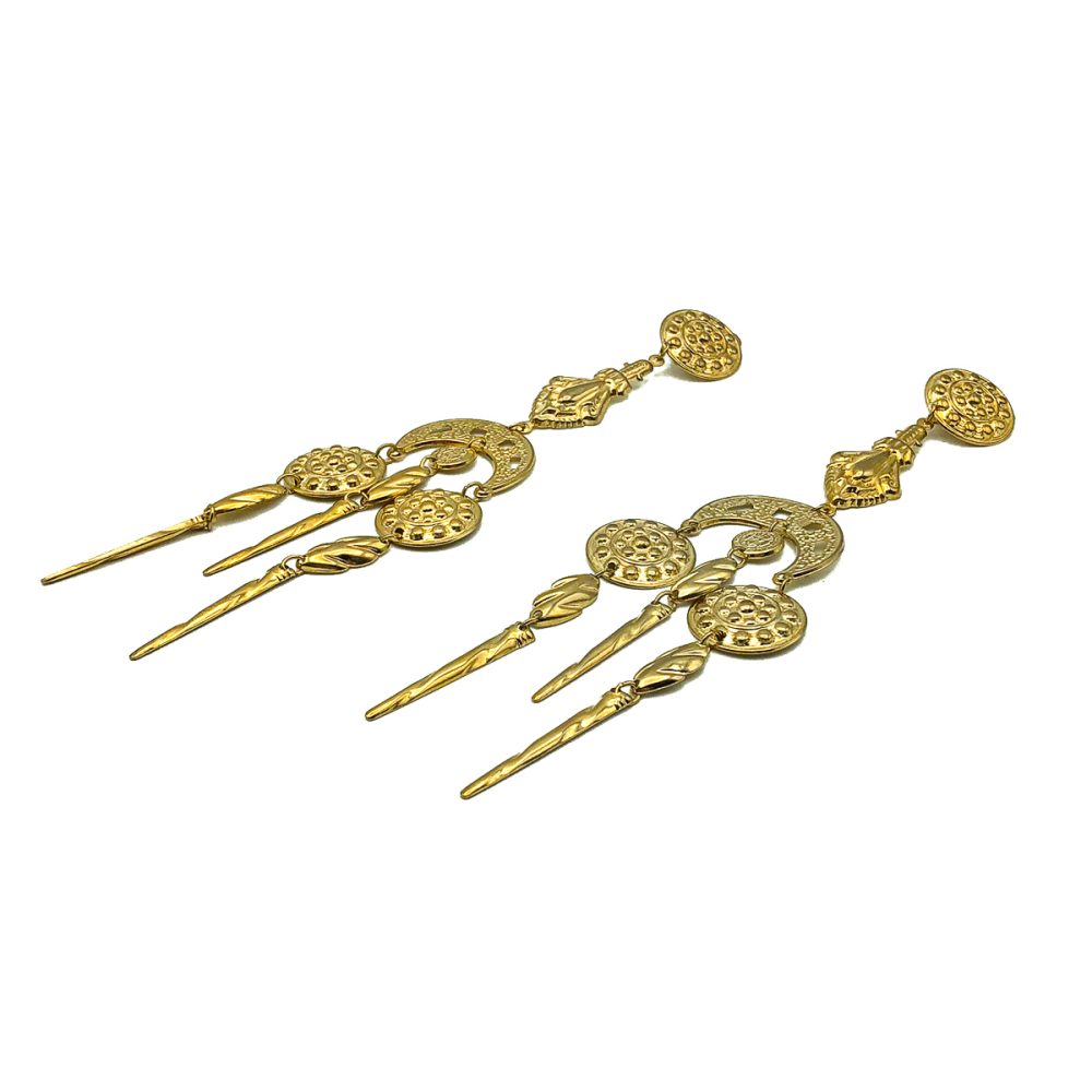 Vintage Etruscan Chandelier Earrings