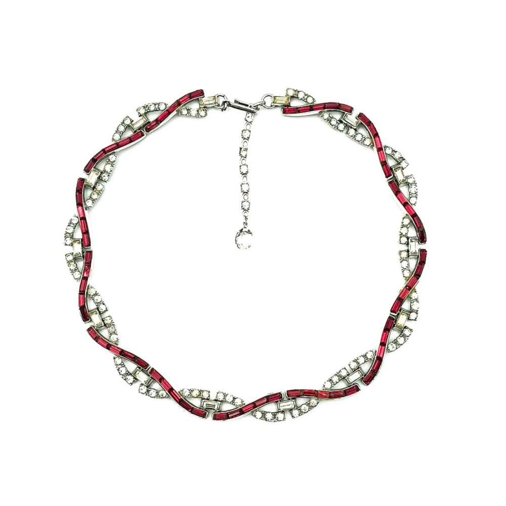 Vintage Trifari Red Crystal Collar
