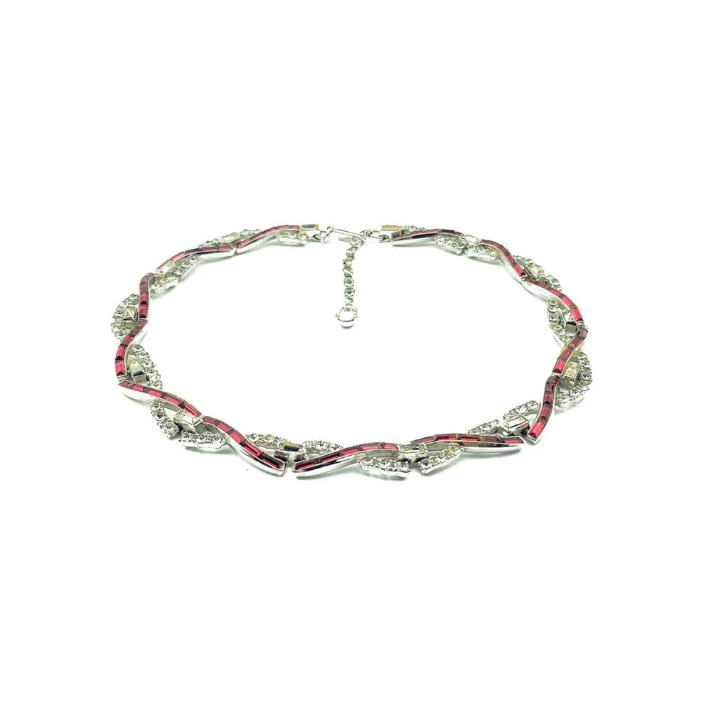 Vintage Trifari Red Crystal Collar