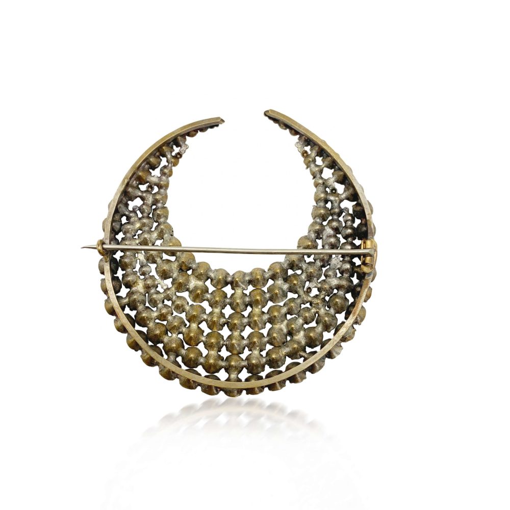 Antique Crescent Paste Brooch