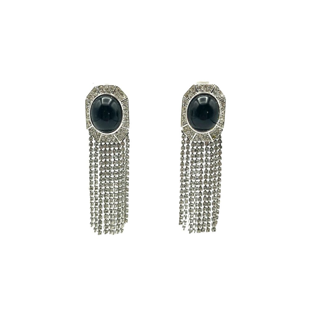 Vintage Ciner Monochrome Fringe Earrings