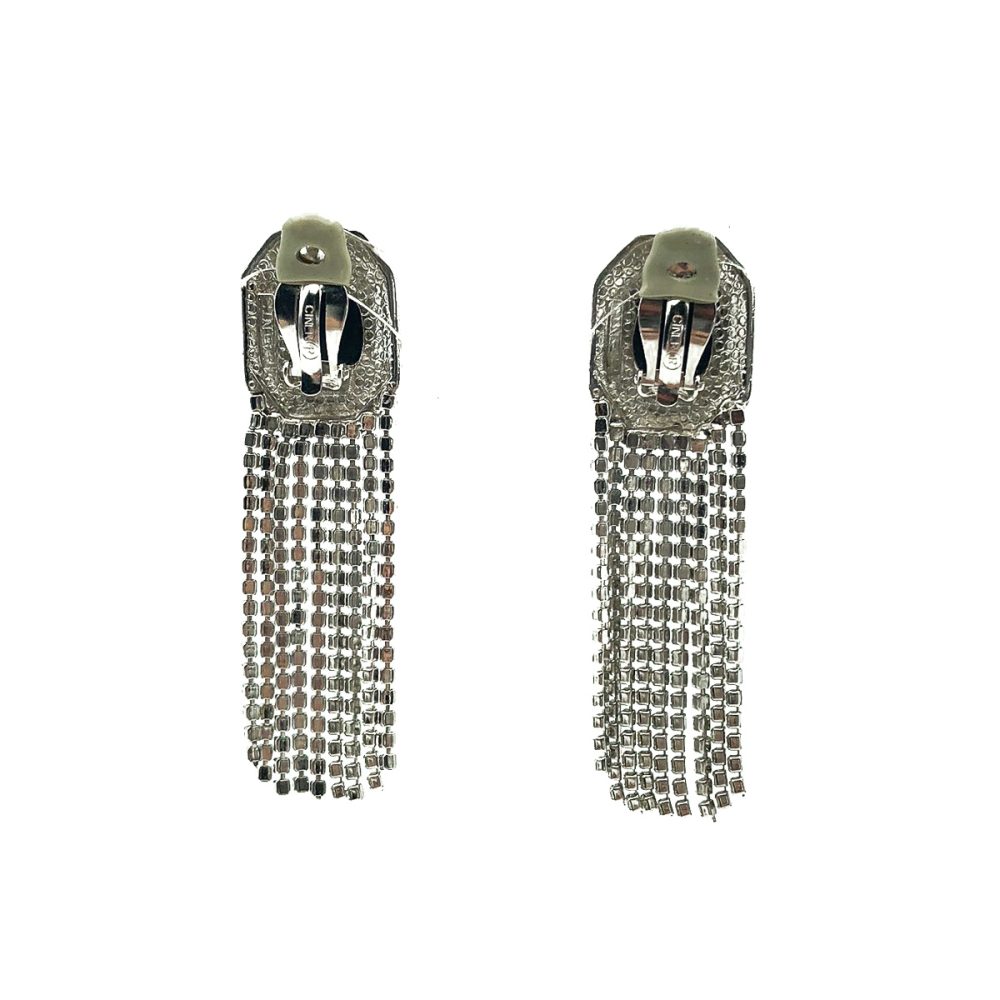 Vintage Ciner Monochrome Fringe Earrings