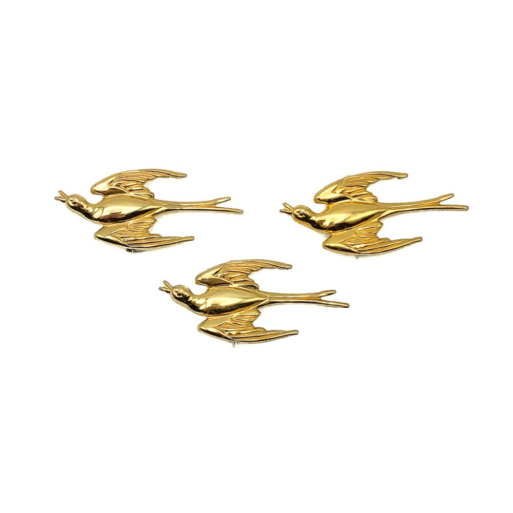 Vintage Coro Swallow Brooch Trio