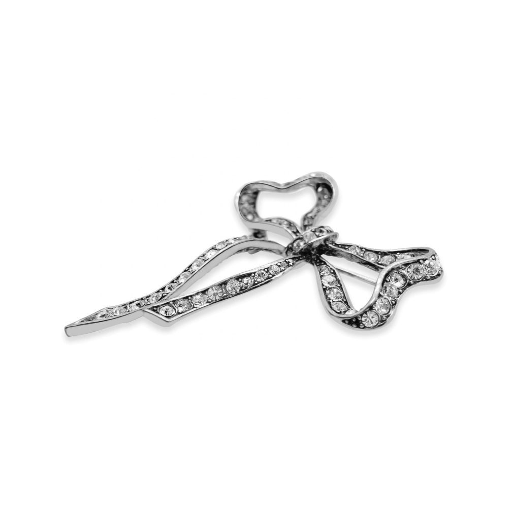 Vintage Crystal Bow Brooch
