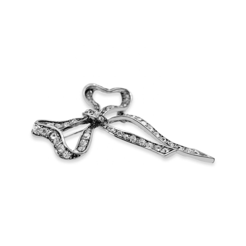 Vintage Crystal Bow Brooch