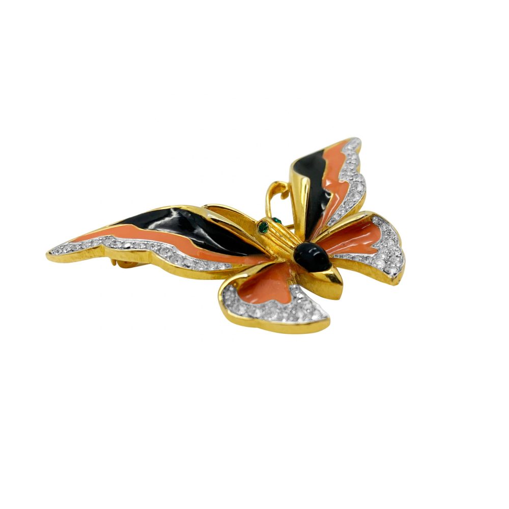 Vintage Enamel Butterfly Brooch
