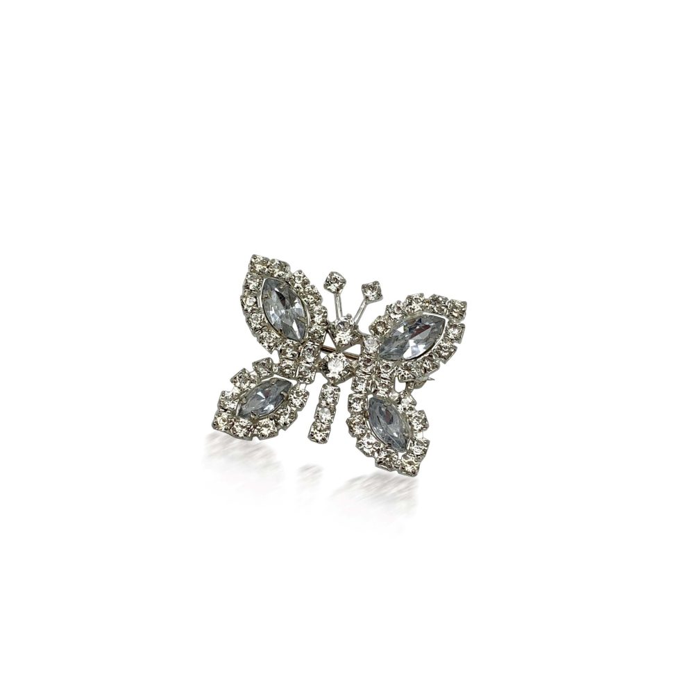 Vintage Rhinestone Butterfly Brooch