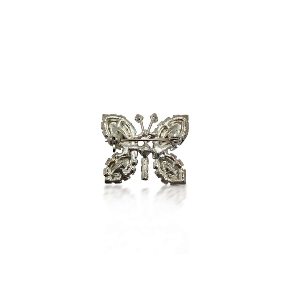 Vintage Rhinestone Butterfly Brooch