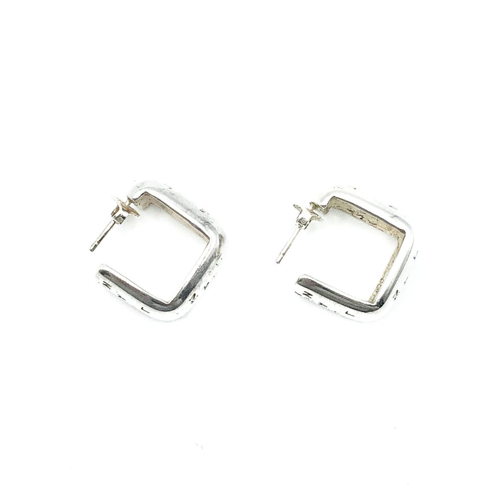 Vintage Chanel Silver Logo Earrings