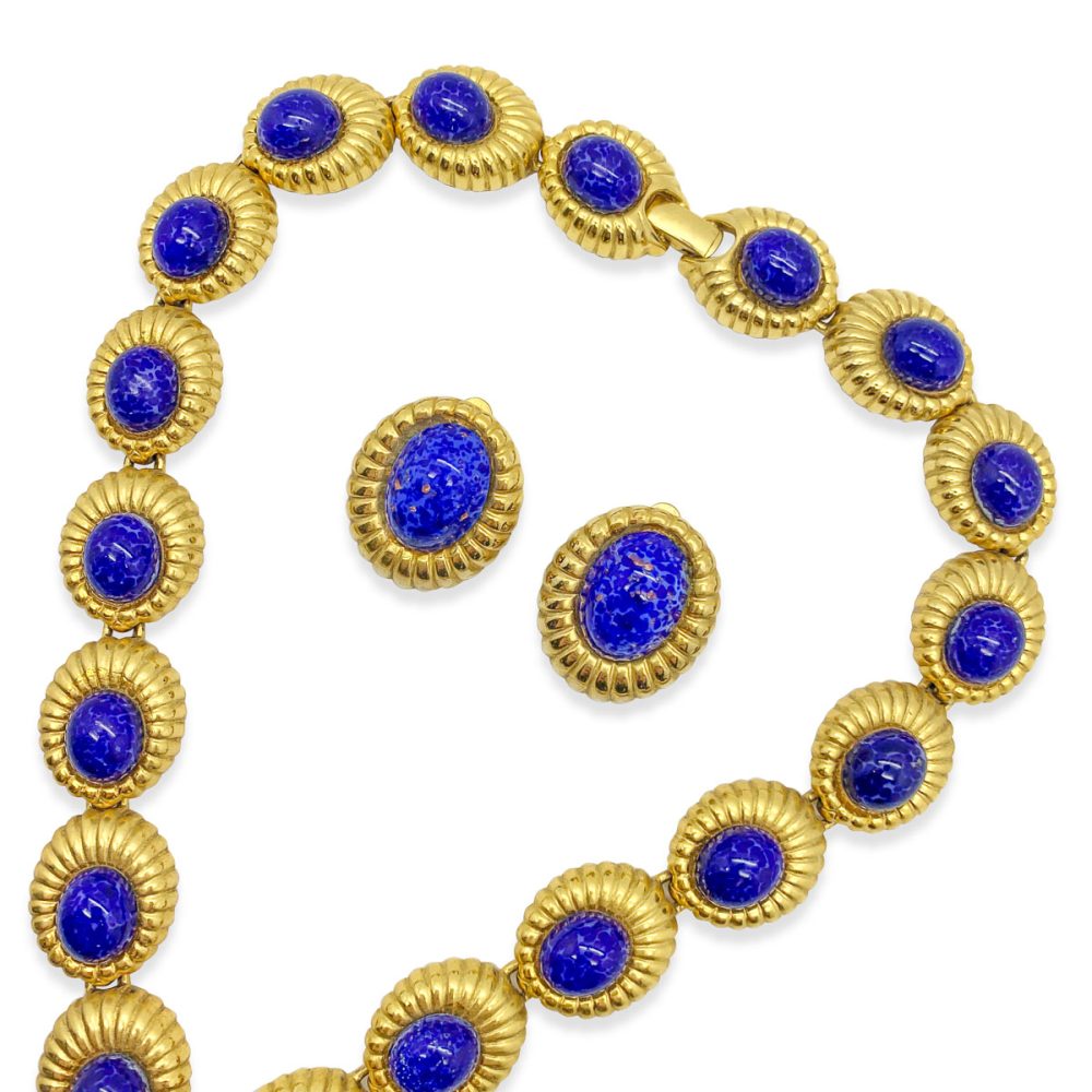 Vintage Lapis Cabochon Necklace