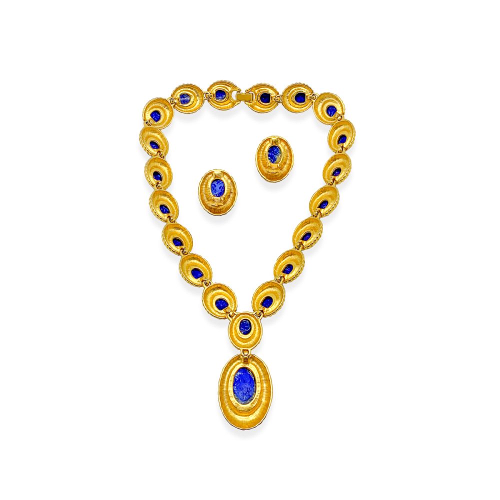 Vintage Lapis Cabochon Necklace