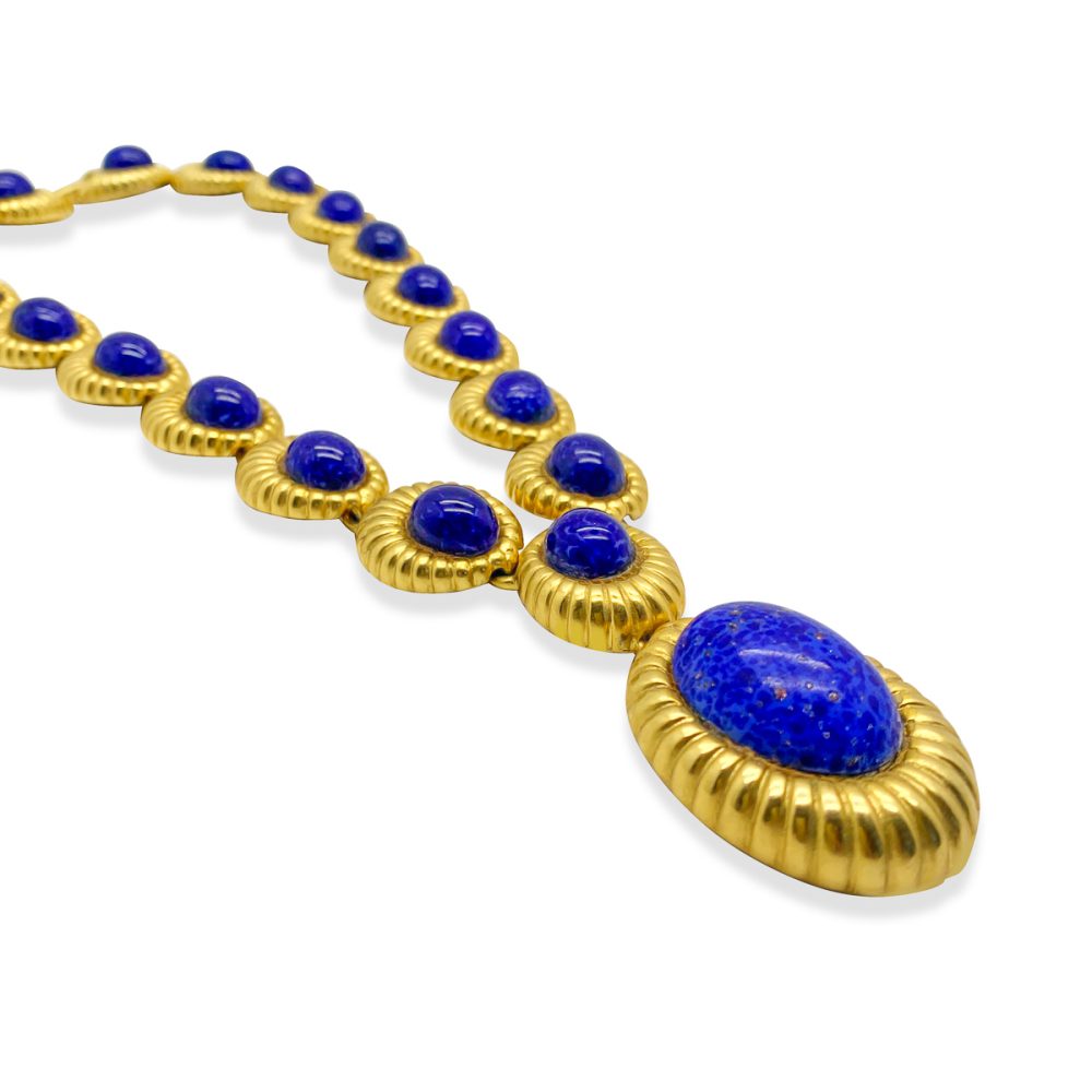 Vintage Lapis Cabochon Necklace