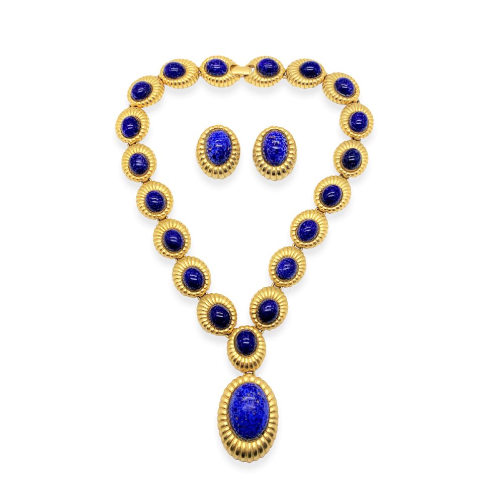 Vintage Lapis Cabochon Necklace