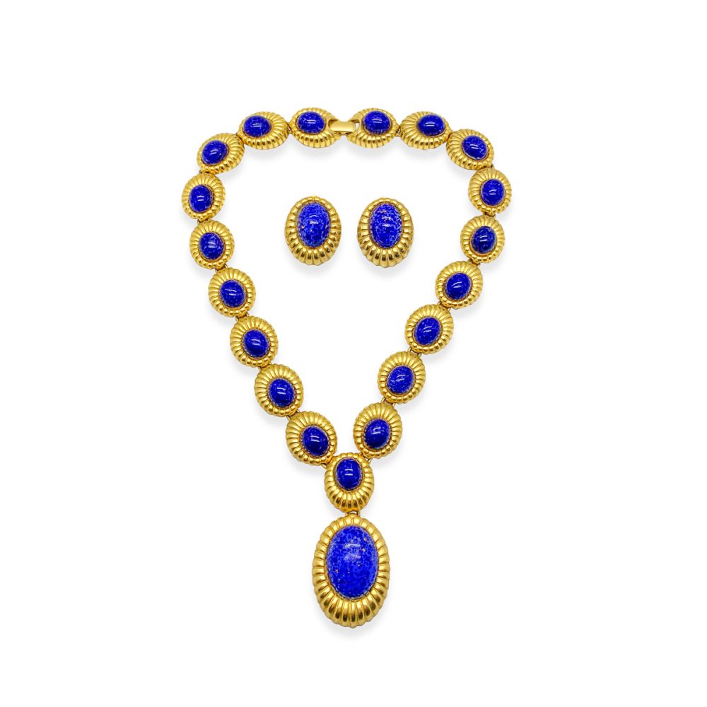 Vintage Lapis Cabochon Necklace