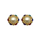 Jennifer Gibson Jewellery I 1227 (4) Vintage Cabochon Jewelled Earrings