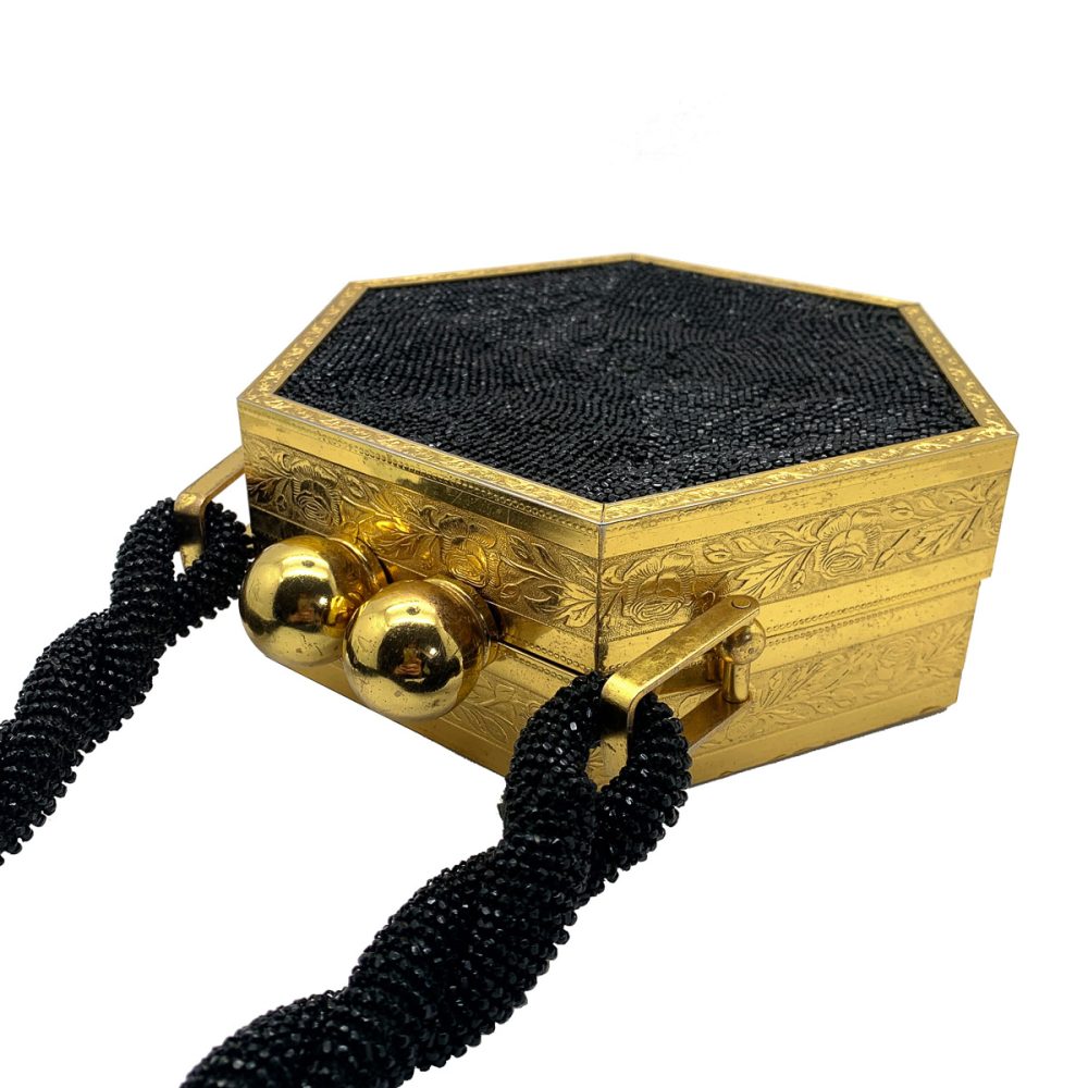 Vintage Gold & Black Minaudiere