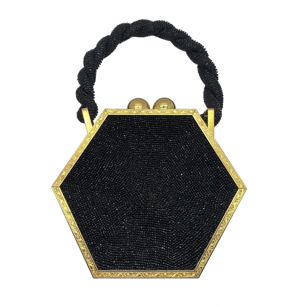 Vintage Gold & Black Minaudiere