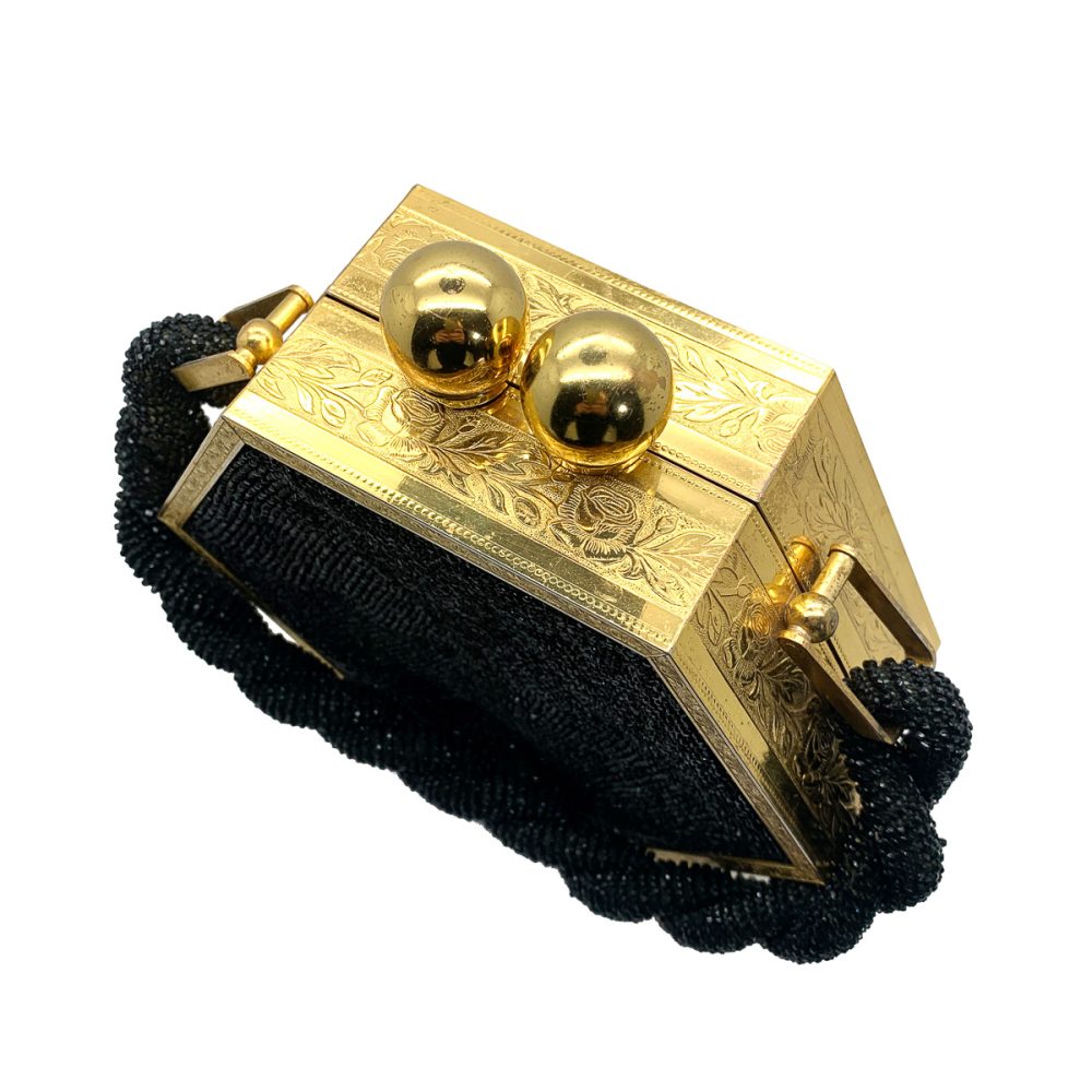 Vintage Gold & Black Minaudiere