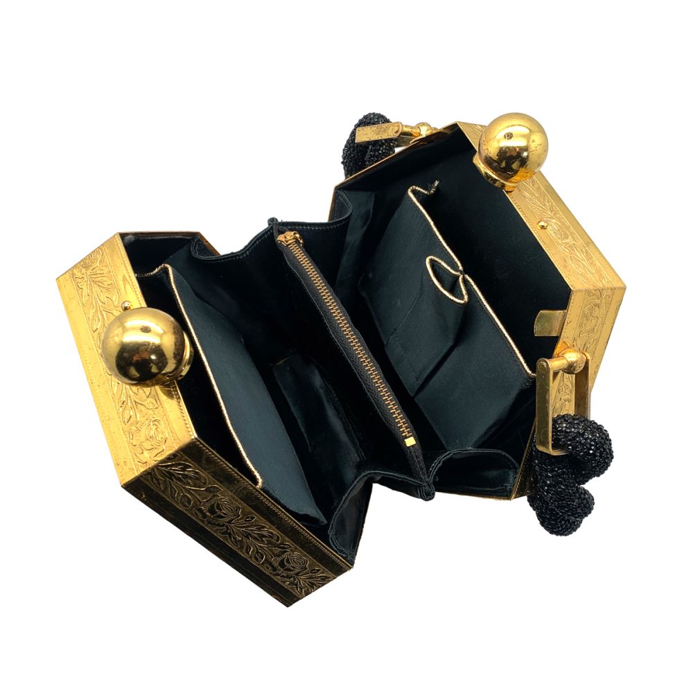 Vintage Gold & Black Minaudiere