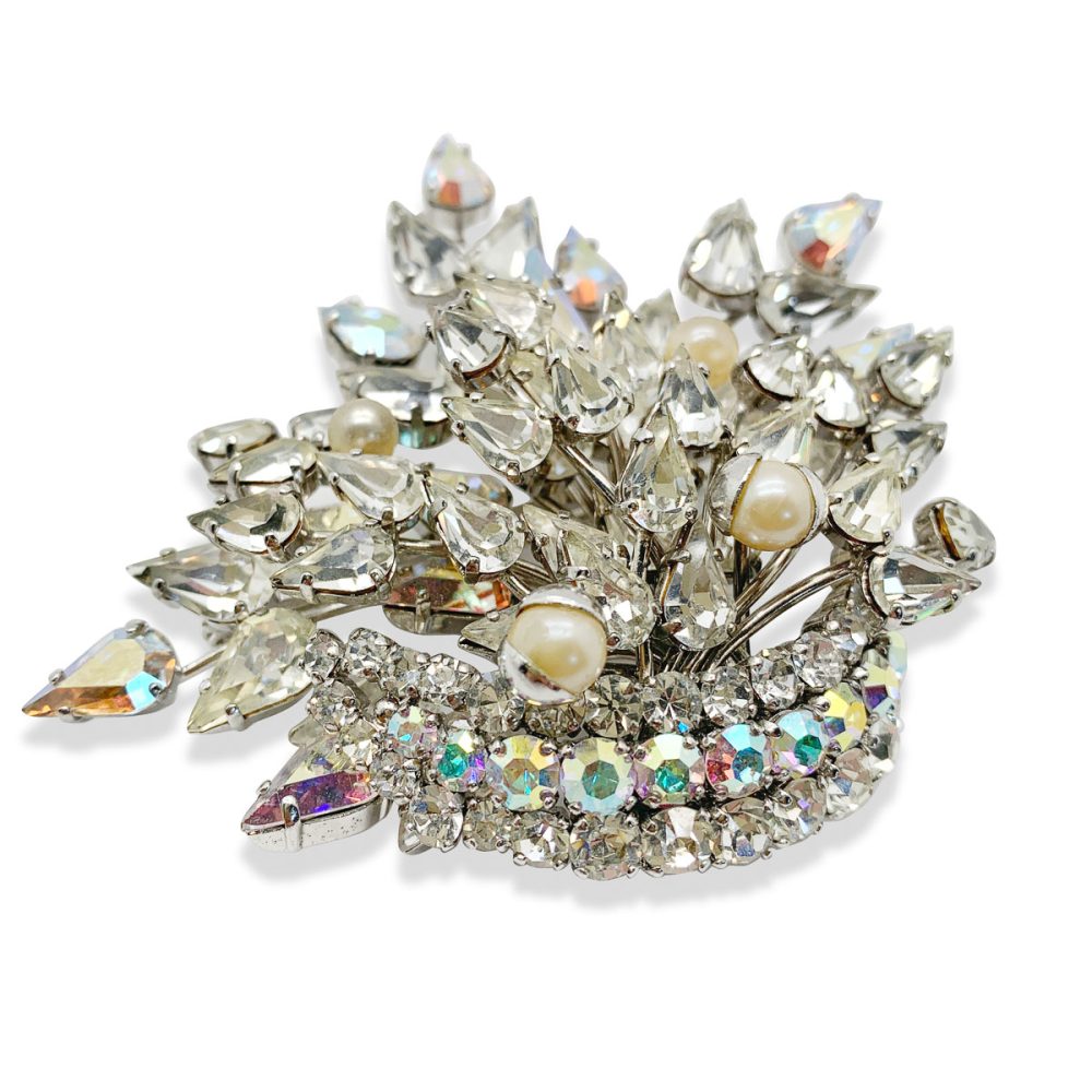 Vintage crystal statement brooch
