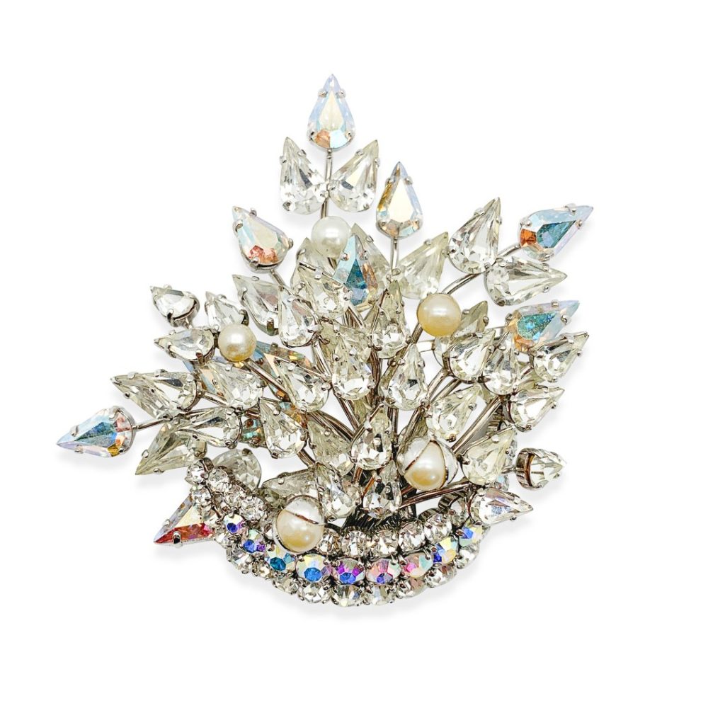 Vintage crystal statement brooch