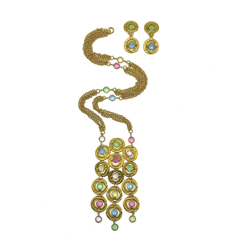 Vintage Pastel Droplet Necklace