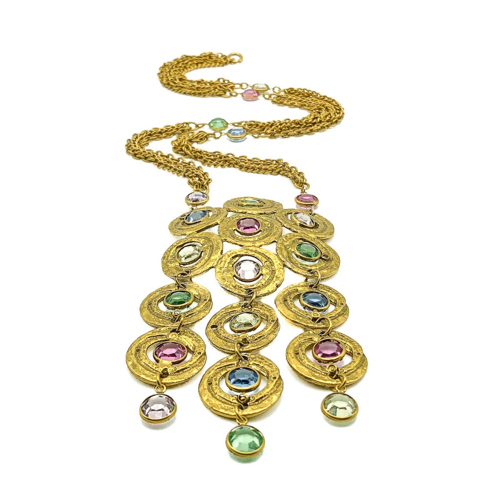 Vintage Pastel Droplet Necklace