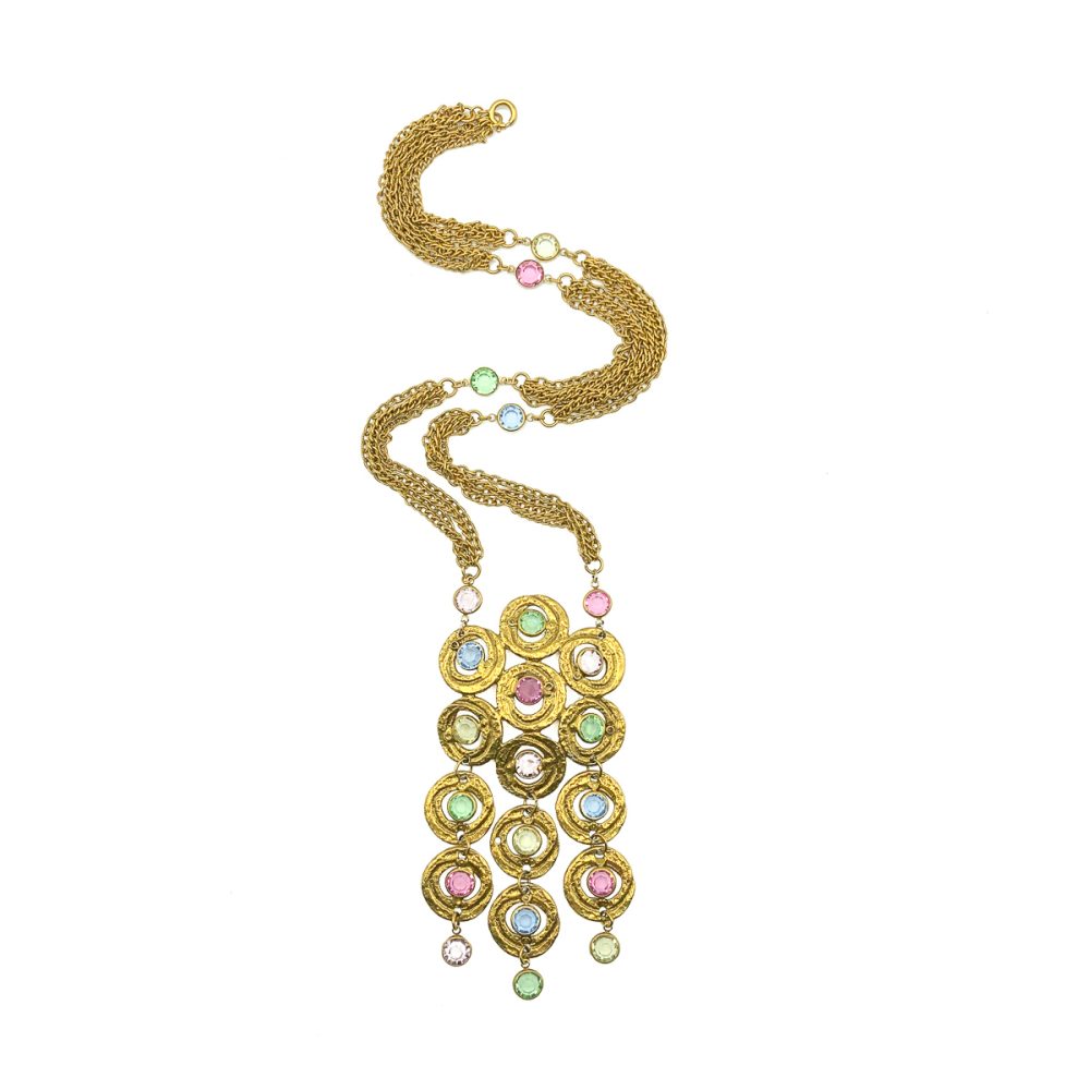 Vintage Pastel Droplet Necklace