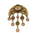 Jennifer Gibson Jewellery I 1255 (4) Goldette Intaglio Crescent Droplet Brooch
