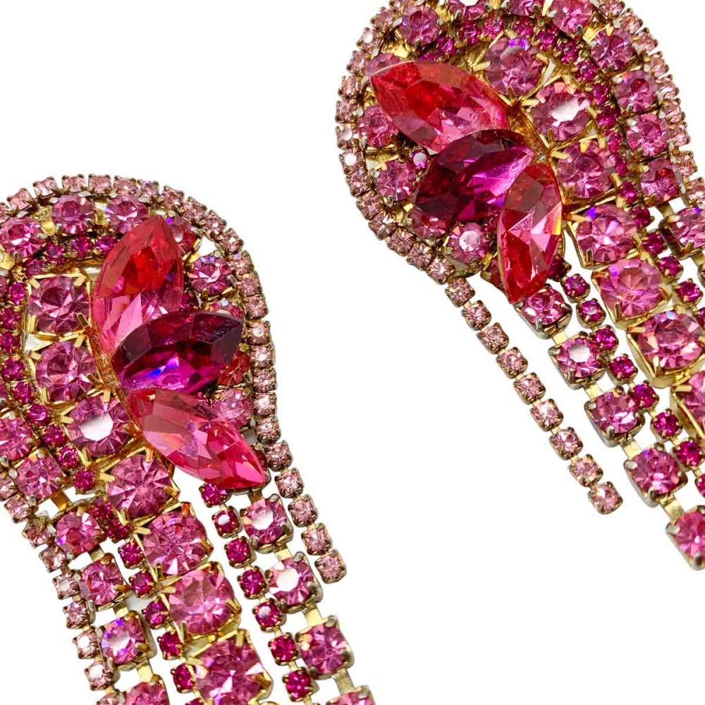 Vintage Pink Crystal Earrings