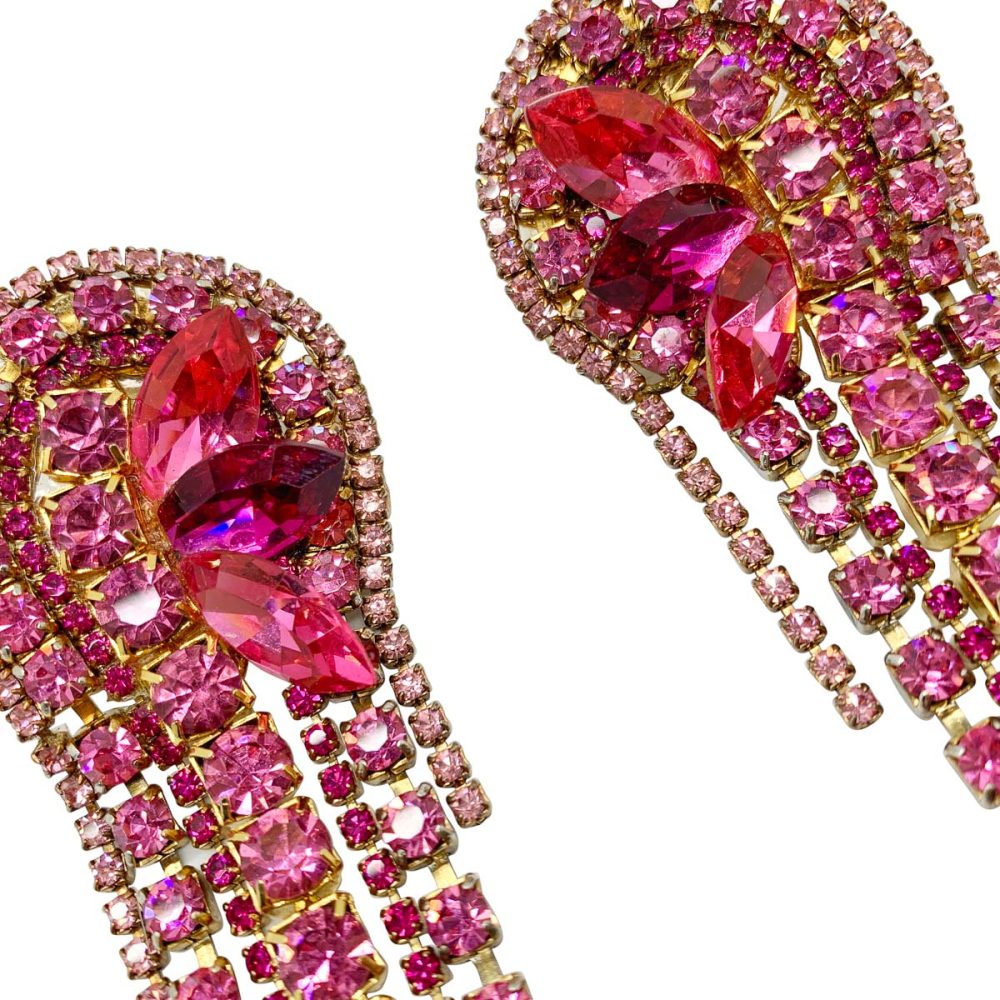 Vintage Pink Crystal Earrings