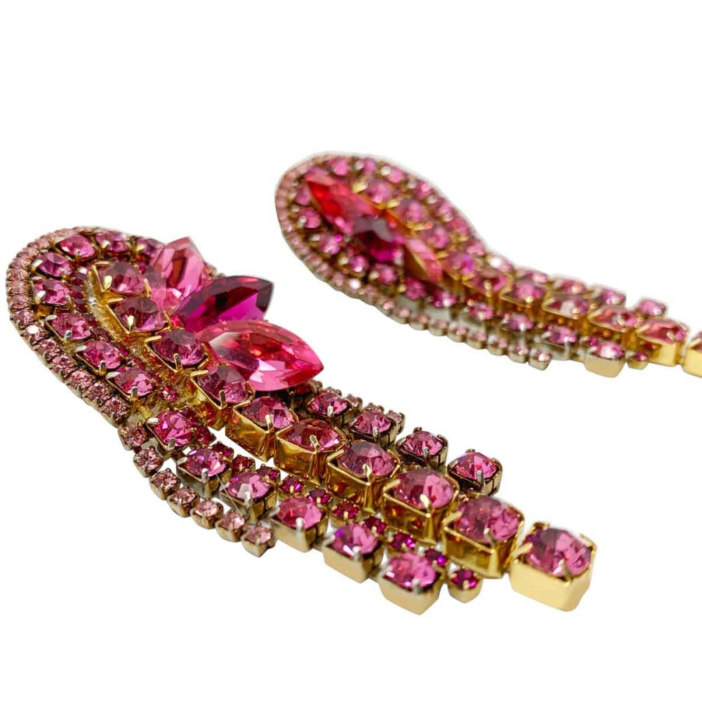 Vintage Pink Crystal Earrings