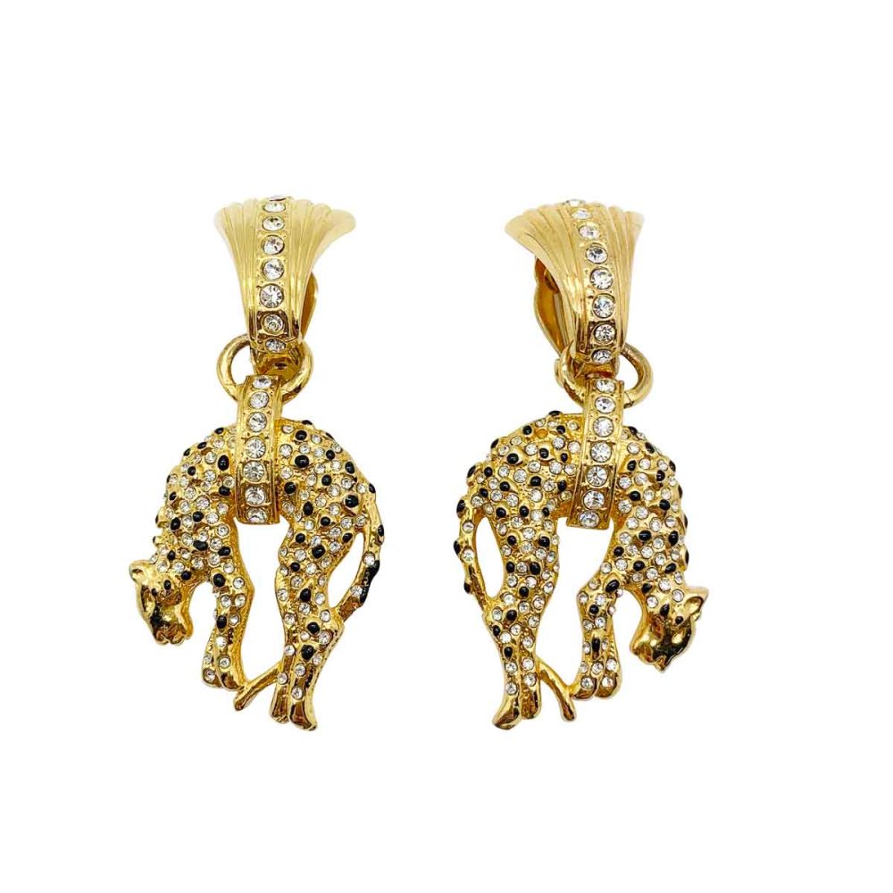 vintage leopard statement earrings