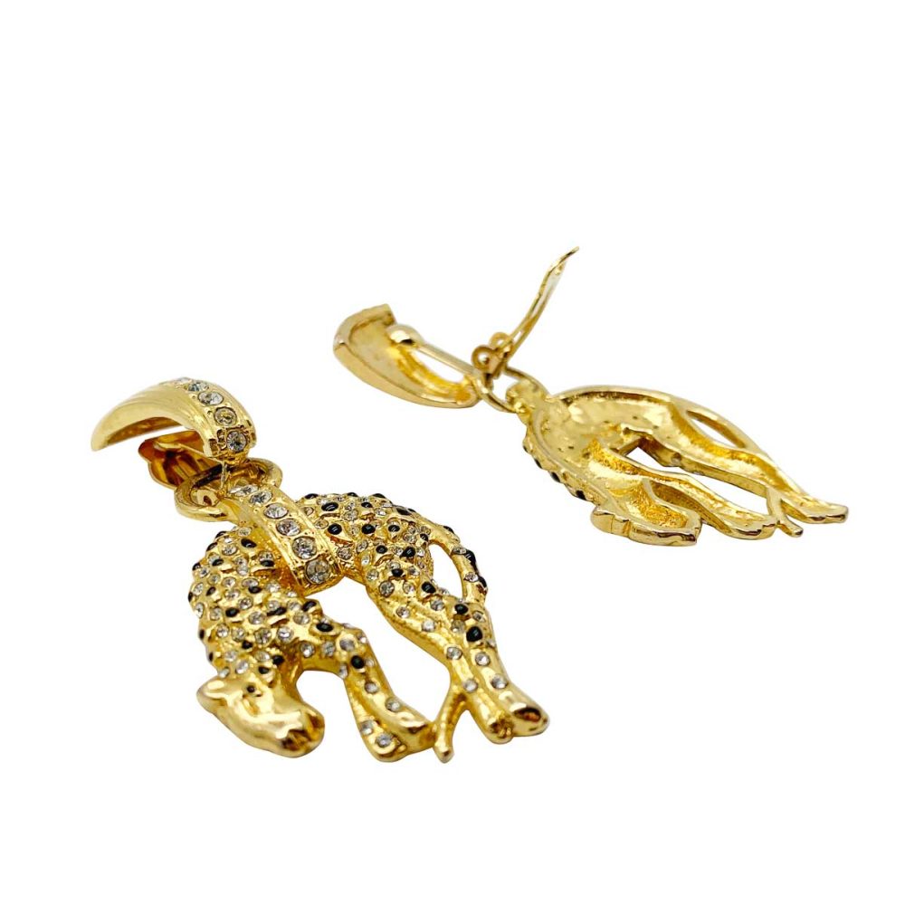 vintage leopard statement earrings