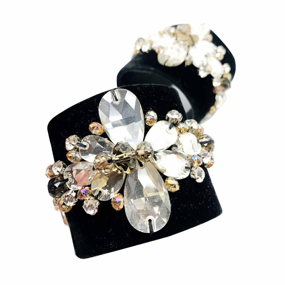 vintage velvet crystal cuff