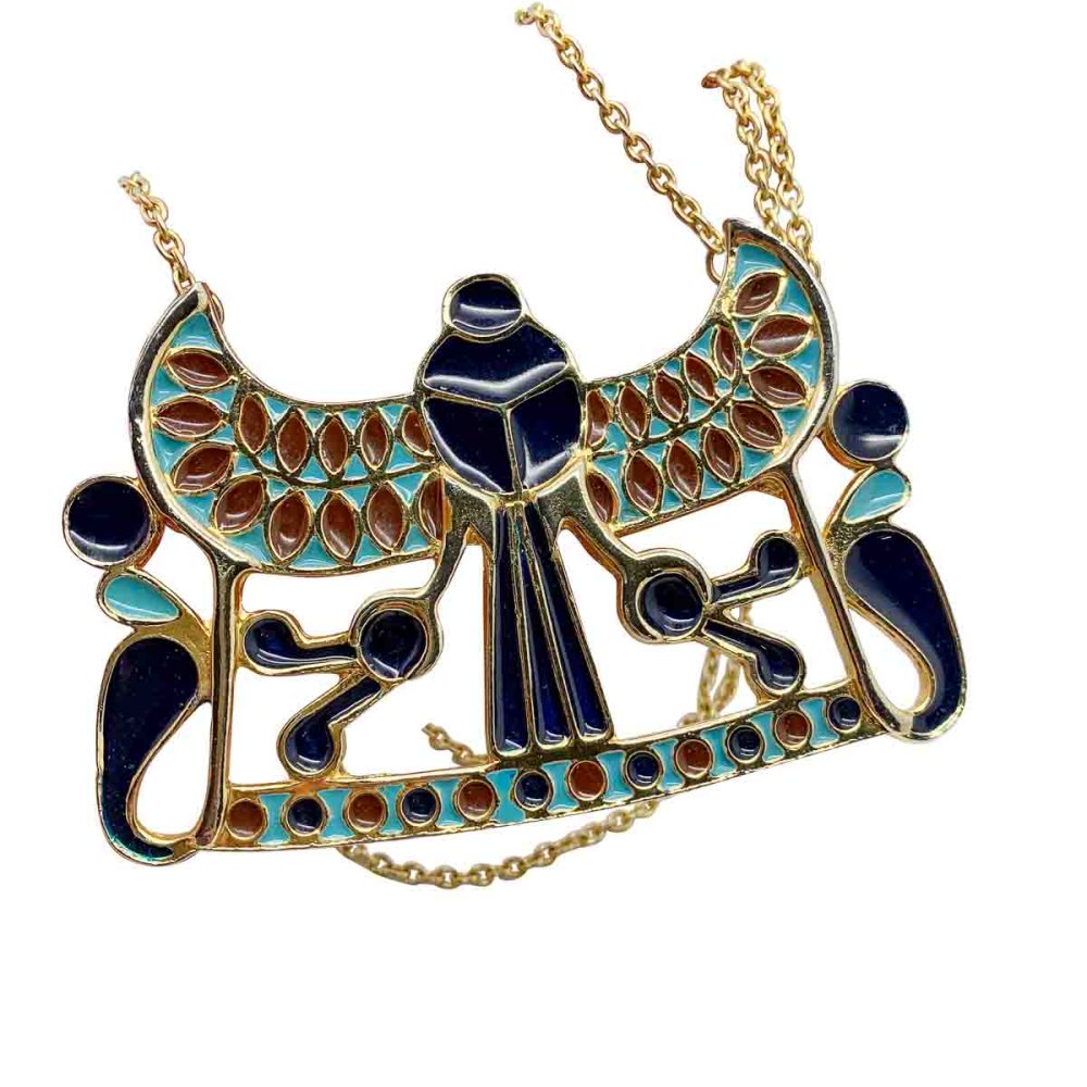 vintage Egyptian plaque necklace