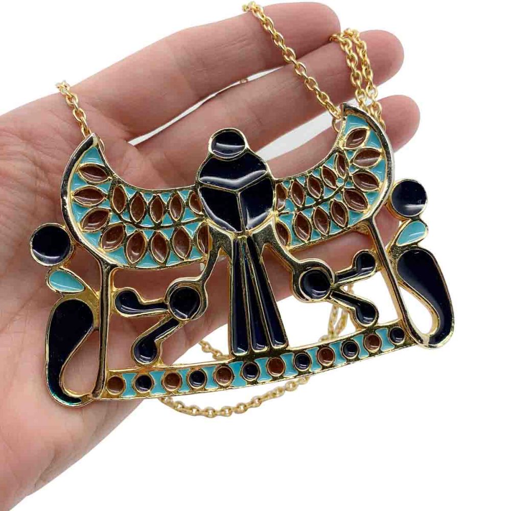 vintage Egyptian plaque necklace