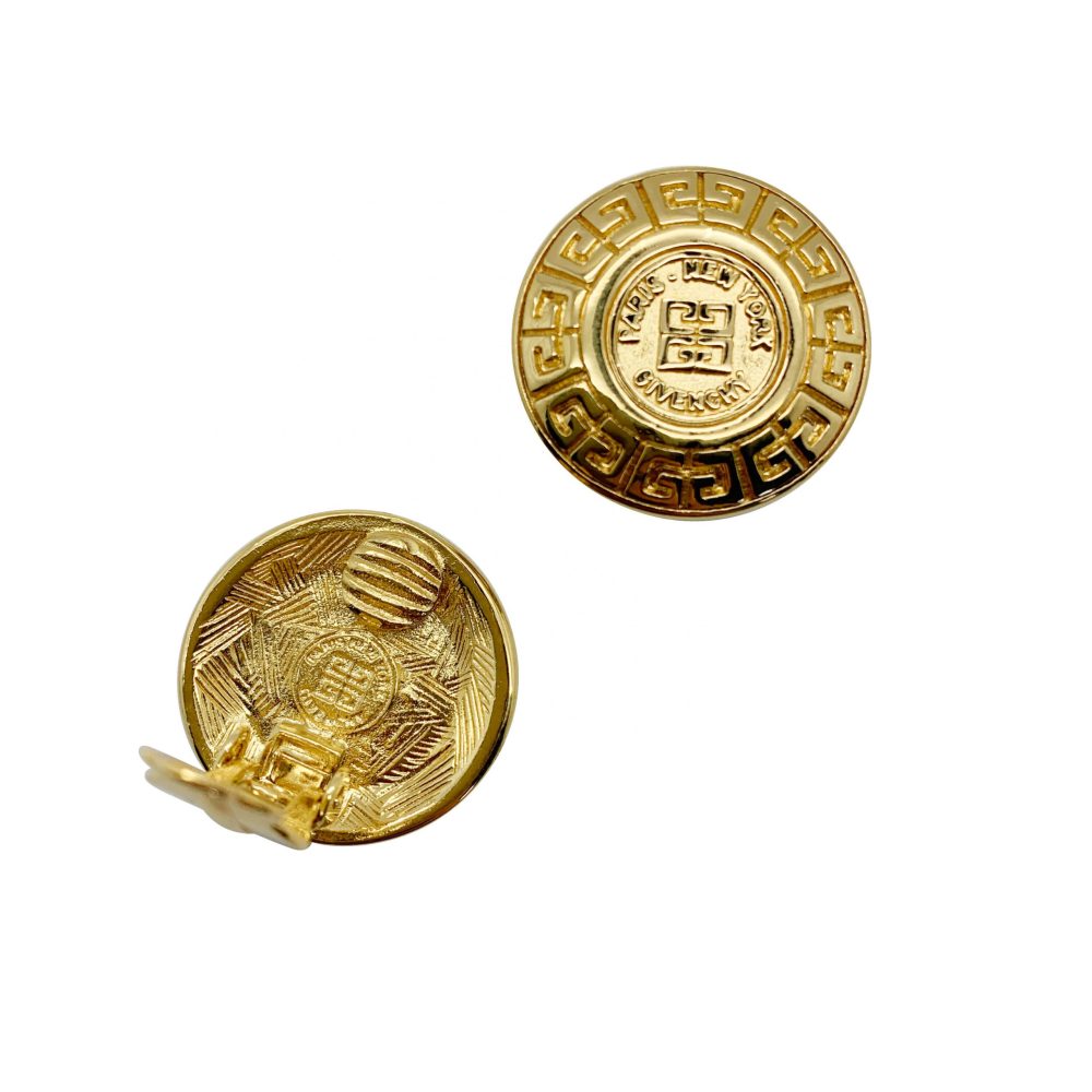 Vintage Givenchy Coin Logo Earring