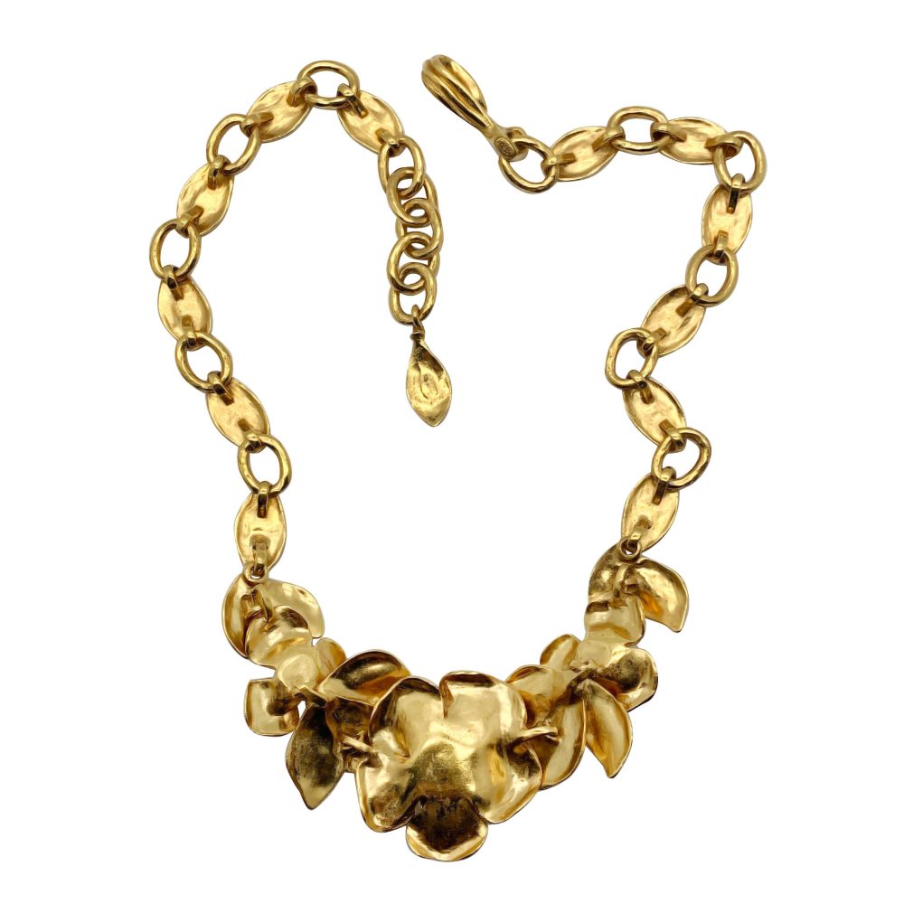 Vintage Chanel Pearl Camellia Necklace