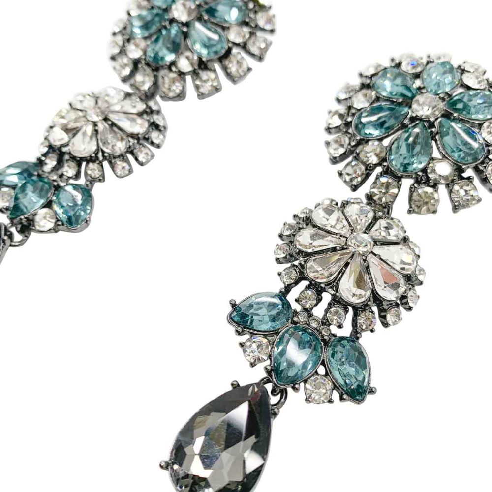 Vintage Aqua Crystal Earrings