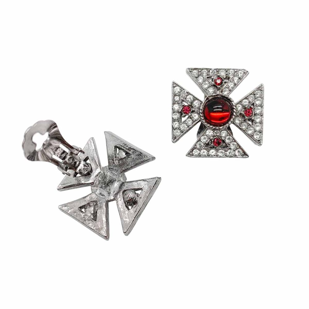 Vintage Maltese Cross Earrings